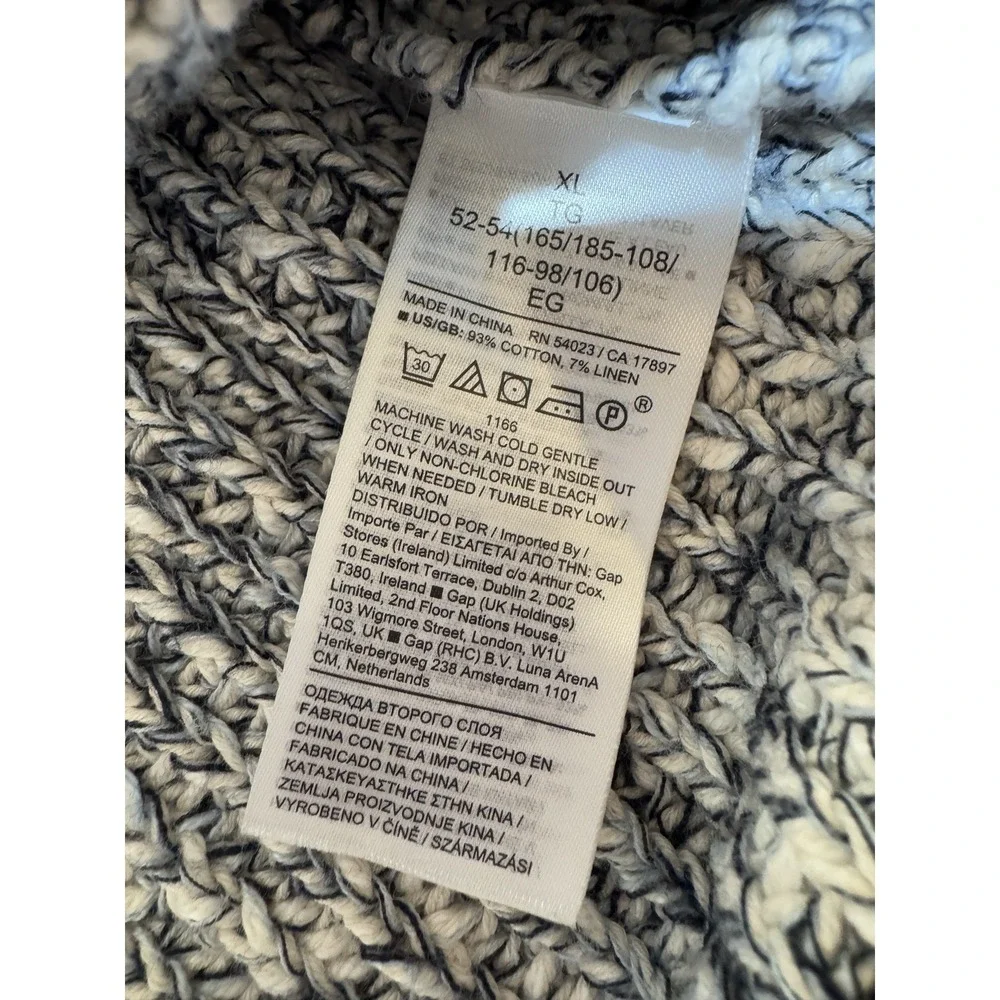 Banana Republic Linen Blend Knit Sweater Mens XL Long‎ Sleeve Grey